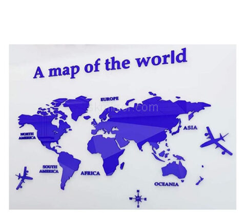 Custom acrylic DIY world map wall mirror stickers