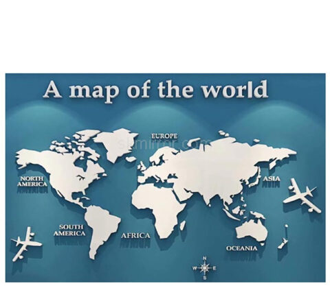 Custom acrylic 3D wall world map mirror stickers