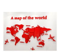 Custom acrylic DIY office wall world map mirror stickers