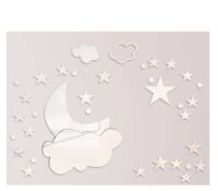 Custom acrylic DIY wall cloud moon stars mirror stickers