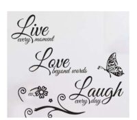 Custom acrylic DIY wall live love laugh mirror stickers