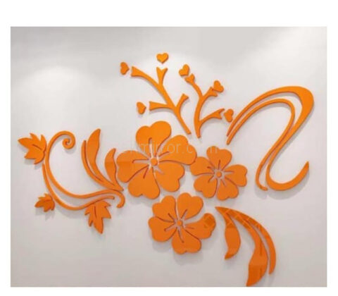 Custom acrylic wall home flower DIY mirror stickers