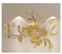 Custom acrylic wall decor flowers 3D mirror stickers