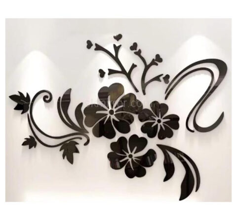 Custom acrylic wall decor flowers mirror stickers