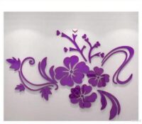 Custom acrylic wall salons decor flowers mirror stickers