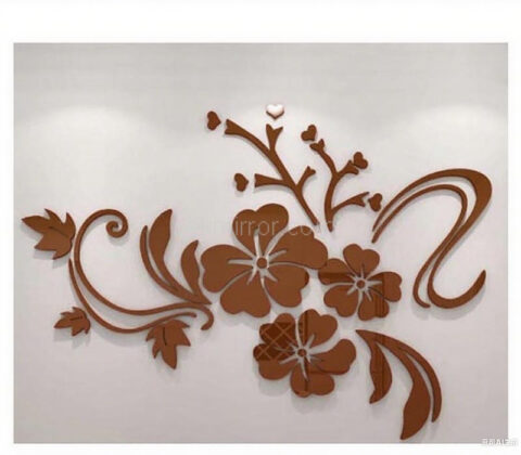 Custom acrylic wall flowers mirror stickers