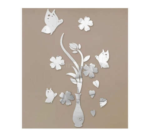 Custom acrylic wall decor mirror flower stickers