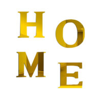 Custom acrylic wall mirror HOME sign letters