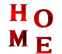 Custom acrylic wall bedroom mirror HOME sign letters