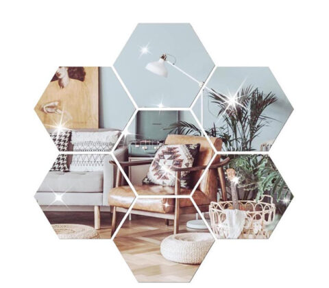 Custom acrylic wall hexagon DIY mirror stickers