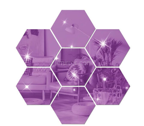Custom plexiglass wall 3D hexagon mirror stickers
