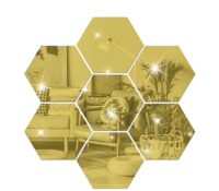 Custom plexiglass wall decal hexagon mirror stickers