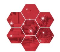 Custom plexiglass wall DIY hexagon mirror stickers
