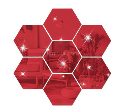 Custom plexiglass wall DIY hexagon mirror stickers