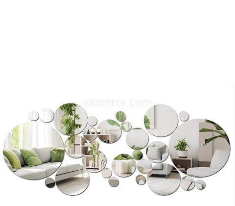 Custom plexiglass wall circle 3D mirror stickers