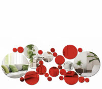 Custom plexiglass wall living room circle 3D mirror stickers