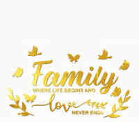 Custom plexiglass wall family letters decor mirror stickers