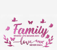 Custom plexiglass wall family letters DIY mirror stickers MS-2042 Custom plexiglass wall family letters DIY mirror stickers